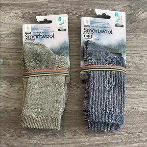 TWO Smartwool Hike Merino Wool Socks. Unisex Small, BNWT
